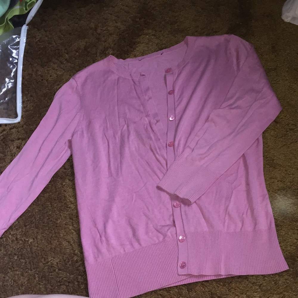 pink cardigan
